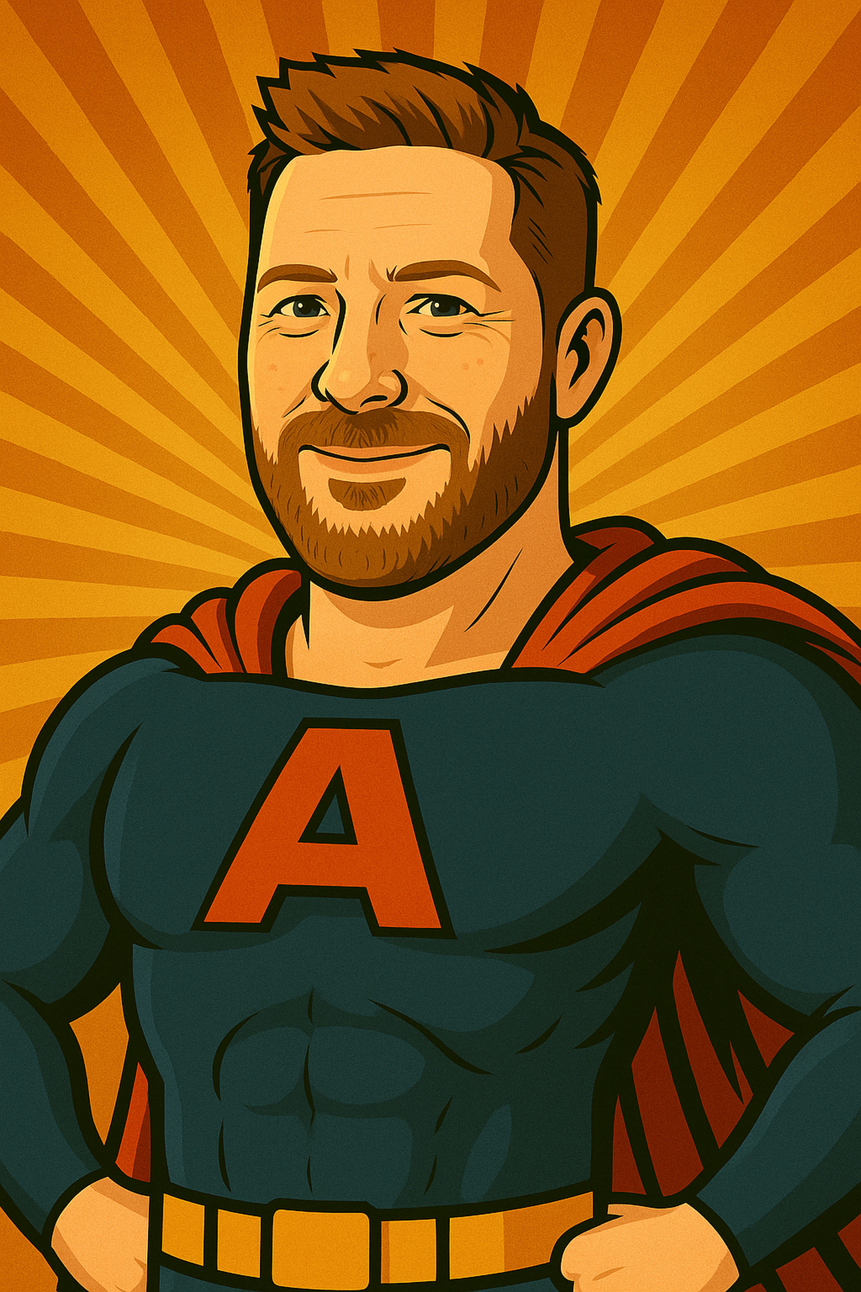 John Slater karikur som superman - Kommunalvalg Ballerup 2025